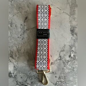 Elie Beaumont Red, Black and White Adjustable Crossbody Strap